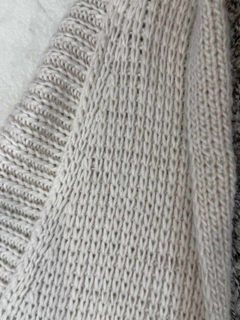 NWT One Size Elan Cream Open-Front Short-Sleeve Knit Cardigan Gray Knit Back - Picture 4 of 8